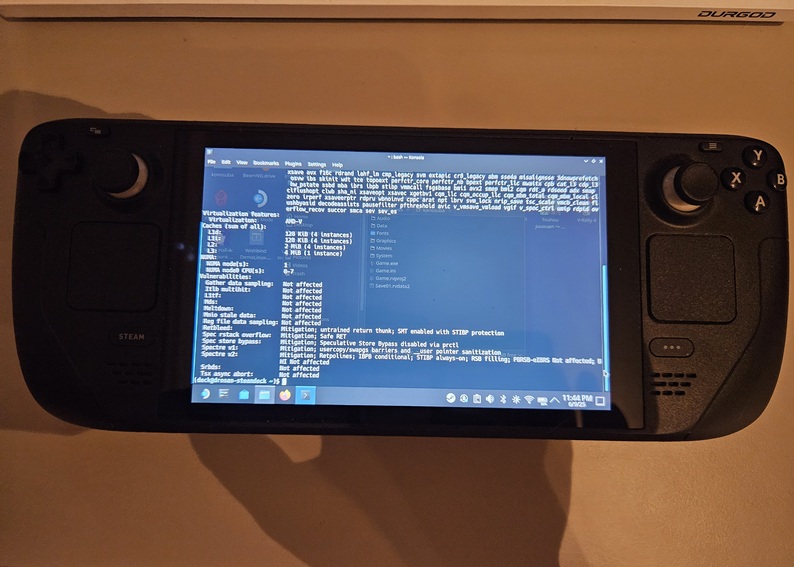 valve steamdeck running kde